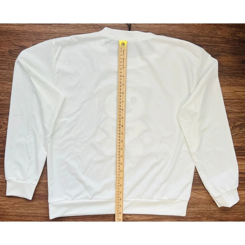 Elle Iris Dress White Teddy Bear Graphic Sweatshirt XL Crewneck Long Sleeve - Picture 4 of 5